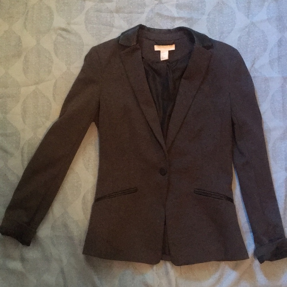 H&M Gray Blazer 100% Polyester